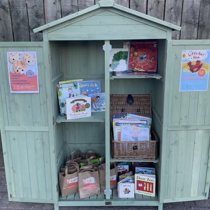 Our new outdoor lending library and home learning shed